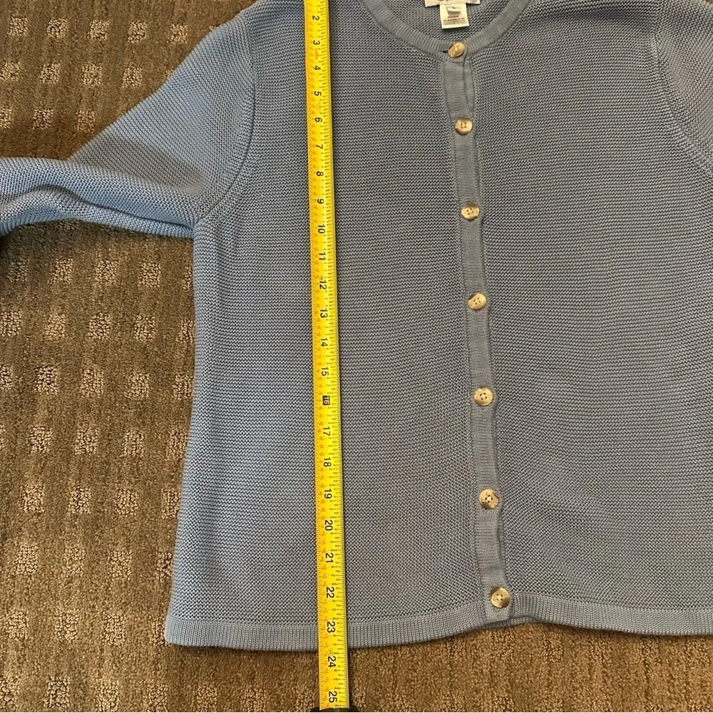 Pendleton Cardigan Coastal Nautical Icy Blue Knit Cottagecore Pastel Size L READ - Picture 8 of 10